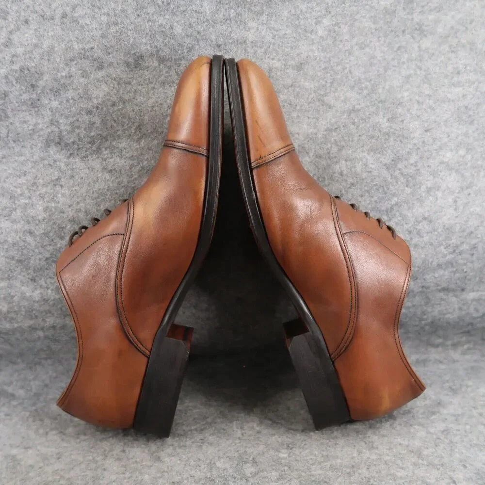 To Boot Shoes Men 8 Oxford Cap Toe Formal Calf Leather Brandon II Classic Cognac